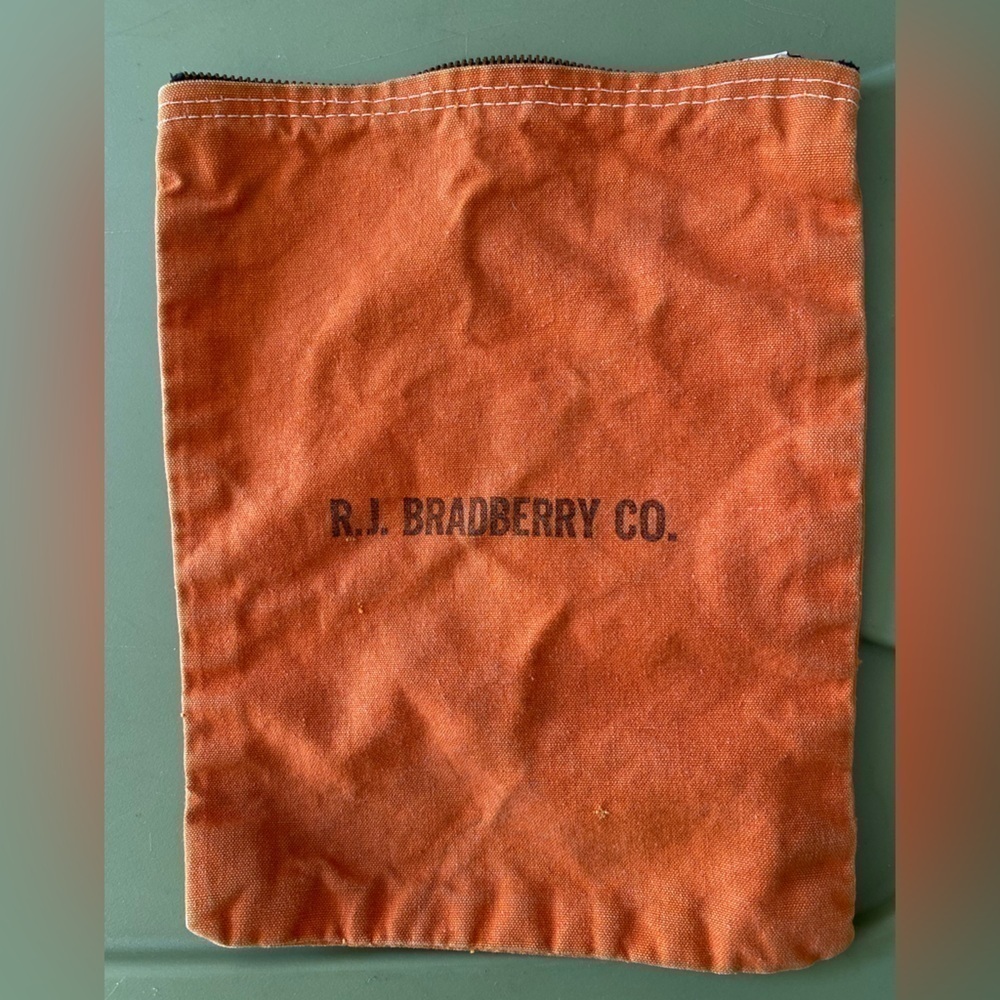 Vintage Orange Canvas Zipper Bag Pouch RJ BRADBERRY CO.